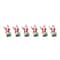 6ct. Red & White Glass Santa with Cardinal Bird Ornaments
